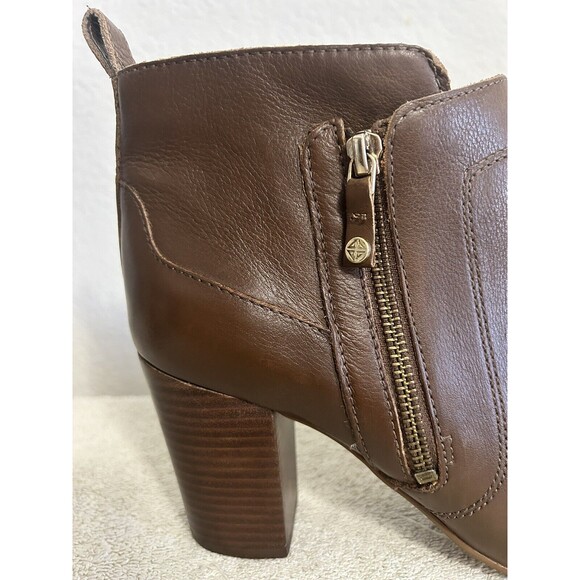 Antonio Melani Women's Size 10M Brown Double Zipper Leather Booties Harlen - Picture 8 of 11